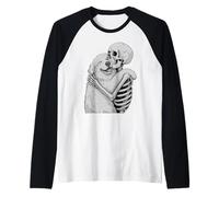 Grande Scheletro dei Pirenei Abbraccio Halloween Amante dei Cani Maglia con Maniche Raglan