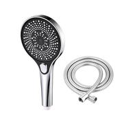 Grande schermo Shower Head, 3 velocità, portatile, portatile, con manico, set completo di accessori e accessori (Silver suit A)