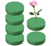 Grande schiuma floreale: 17,8 cm, sei pezzi rotondi, mattoni di polistirolo, per forniture fioristi e composizioni floreali, per fiori artificiali, bagnati e asciutti