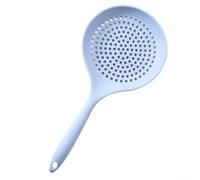 Grande schiumarola in silicone con testa colino da 17 cm, resistente al calore, per bollire uova e verdure, manico antiscivolo, utensile da cucina, blu (blu)