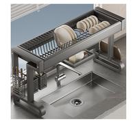 Grande scolapiatti a 2/3 ripiani, in acciaio al carbonio resistente, per lavabi singoli/doppi (76 x 29 x 78 cm), soluzione salvaspazio per un'asciugatura e un'organizzazione efficienti