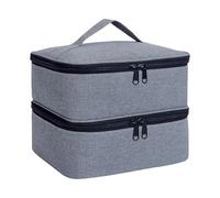 Grande scomparto per smalti, organizer foderato interno per bottiglie, strumenti per lucidare, lampada, custodia da viaggio per strumenti per unghie, Grigio, Free Size