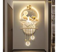 Grande Scultura Da Appendere Alla Parete, Decorazione Da Parete 3D Con Pendente A Sfera In Metallo, Retro UV Ecologico, Murale Da Appendere A Nove Pesci Per Soggiorno(C,60 * 120cm)