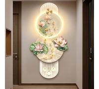 Grande Scultura Da Appendere Alla Parete, Decorazione Da Parete Artistica 3D Con Luce LED, Processo Di Intaglio UV E Porcellana Di Cristallo, Murale Da Appendere A Nove Pesci(A,60 * 120cm)