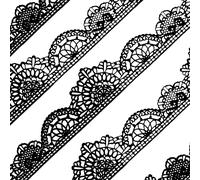 Grande set di 10 pezzi di merletto commestibile per torte preconfezionato e pronto all'uso nero 14 pollici