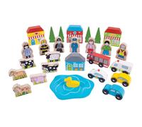 grande set di accessori per piste ferroviarie in legno BIGJIGS RAIL