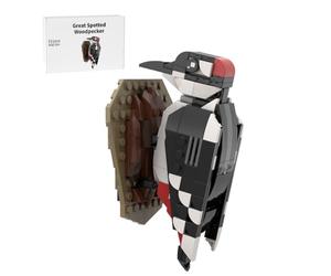 Grande set di blocchi di costruzione di picchi con base, mattone creativo uccello animale, materiale ABS, decorazione da collezione per ufficio o casa, mattoni di montaggio fai da te regalo per adulti