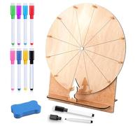 Grande set di ruote della fortuna giocattolo 30 cm, ruota della fortuna da girare con supporto e pennarello, ruota della fortuna per fai da te, colore con supporto in metallo per giochi di parole