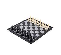 Grande set di scacchi con presa in metallo, 33 x 33 cm, scacchiera portatile da viaggio, scacchiera in resina con robusta base larga, tubo di stoccaggio e manuale in inglese, squisita fattura per