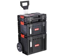 Grande set di scatola porta attrezzi su ruote, con scomparti, valigia per elettroutensili con schiuma modulare PRO