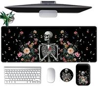 Grande set di tappetini per mouse, tappetino da scrivania + poggiagomiti + sottobicchiere, facile da digitare, sollievo dal dolore, tappetino ergonomico con memory foam, tappetino da scrivania esteso