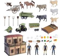 Grande set fattoria con contadino e governante fai da te