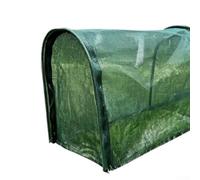 Grande set tunnel per pollame include picchetti e cravatte (210 cm) | Design extra lungo, rete di protezione solare, in nylon verde, pali a U inclusi, per fascette per il montaggio