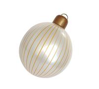 Grande sfera di Natale gonfiabile a righe per decorazioni per il ponte del cortile anteriore Robusto PVC Holiday Display Yard Decors Gonfiabile Palla di Natale Decorazioni a strisce