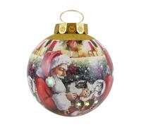 Grande Sfera Natalizia con Luci LED Oro: Tema Babbo Natale e Gattini