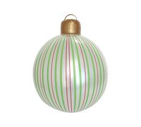 Grande sfera natalizia gonfiabile a righe per decorazioni per il cortile anteriore in robusto PVC per esposizione di vacanze decorazioni da cortile facili da gonfiare decorazioni per feste di vacanza