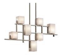 Grande Sospensione LED Vetro Metallo Altezza Regolabile Cubo Design Luce Pranzo