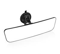 Grande specchietto retrovisore da 30,5 cm con ventosa, adesivo universale, senza cornice, interno blu, con grandangolo parabolico montato sul parabrezza, per auto, barche, camion, SUV, furgoni (bianco