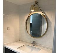 Grande Specchio Appeso, Specchio Rotondo Specchio da Bagno Montato a Parete Specchio, con Corda sospesa per la Camera da Letto per Decorazioni da Parete Metallic,60cm