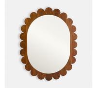 Grande specchio rettangolare in legno di mango, lunghezza 80 x altezza 102 cm, FLEORA Beige TU