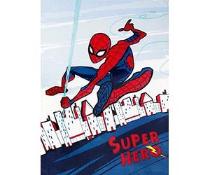 Grande Spider Man Coperta Super Hero 130 x 170 cm super morbida in pile Coral Microflush Coperta per divano Spider-Man Marvel Comics Disney MCU Avengers No Way Home adatta alla biancheria da letto