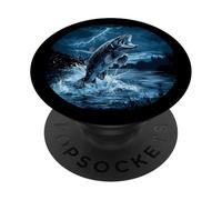 Grande spigola con tuono per gli amanti della pesca Strom PopSockets PopGrip Adesivo