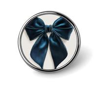Grande spilla rotonda in velluto morbido velluto blu navy fiocco per uomo donna moda distintivo collare pin vestito giacca zaino accessori