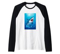 Grande Squalo Bianco - Fumetto mortale predatore Oceano Maglia con Maniche Raglan