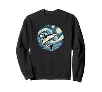 Grande squalo bianco Ocean Animal Van Gogh Starry Night Style Felpa