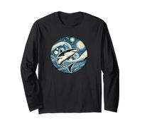 Grande squalo bianco Ocean Animal Van Gogh Starry Night Style Maglia a Manica