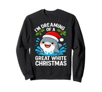 Grande squalo di Natale Bianco Divertente Babbo Natale Natale Gioco di Parole Umorismo Felpa