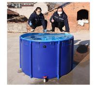 Grande stagno pieghevole per acquacoltura, 0,9 mm di spessore, in tela di PVC con telaio in acciaio, piscina rotonda temporanea per uso esterno, perfetto per l'allevamento ittico e l'acquaponica