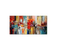 Grande stampa su tela con texture di bar colorato, poster moderno da parete, immagine, rosso, maya, blu, arancione, soggiorno, arredamento per la casa, 20x40 cm, senza cornice