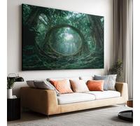 Grande stampa su tela - decorazione moderna da parete - immagine di qualità HD - foresta magica della giungla sognante per soggiorno, bagno, cucina, camera da letto, ufficio, decorazione per la casa