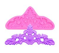 Grande stampo in silicone per torte in stile barocco a forma di corona di zucchero, per fai da te, cioccolato, caramelle, fondente, decorazione per torta nuziale, sapone, candela, cera, pastello,