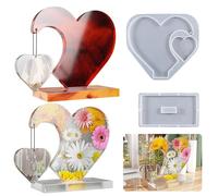 Grande Stampo In Silicone Stampi per Resina Epossidica Cuore 6.96 In A Forma di Cuore 3d Per Cornice con Base Stampo, Per Cornice di Carta Cuore Fai da Te, Decorazione Regalo Fatto a Mano