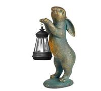 Grande statua da giardino solare - Figure di coniglio solare | Coniglio con | Regalo lampada SolaRr per donna, mamma, resistente alle intemperie, ornamento decorativo