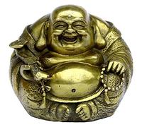 Grande statua di Buddha Maitreya in ottone, splendida decorazione per auto di buon auspicio, scultura artigianale per casa e ufficio per gli appassionati di spiritualità e Feng Shui