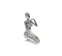 Grande statua femminile in resina, manichino seduto in argento elettroplaccato, scultura artistica del corpo, decorazione moderna per casa e ufficio, regalo unico per lui e lei (piccola)