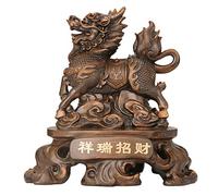 Grande statua Feng Shui Chi Lin Kylin - Scultura di ricchezza e prosperità per la decorazione della casa, regalo ideale per l'inaugurazione della casa, ornamento di buona fortuna per abbondanza e