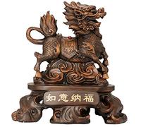 Grande statua Feng Shui Chi Lin/Kylin - Scultura di ricchezza prosperità per la decorazione della casa, regalo perfetto per l'inaugurazione della casa, migliora l'energia positiva e l'abbondanza