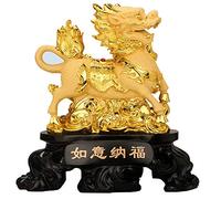 Grande statua Feng Shui Kylin - ornamento prosperità e ricchezza, regalo perfetto per l'inaugurazione della casa, decorazione per la casa per buona fortuna e successo, ideale per qualsiasi spazio