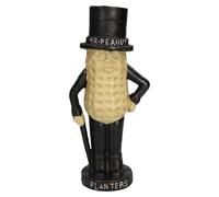 Grande statuina statua in ghisa Mr. Peanut salvadanaio banca barattolo fiorie...