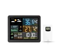 Grande stazione meteorologica wireless digitale con sveglia e sensore esterno, orologio da tavolo elettronico multifunzione