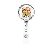 Grande Stemma del Belgio Bobina porta badge in metallo resistente, porta badge retrattile con clip da cintura per porta badge identificativo dipendente Insegnante 1