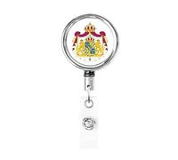 Grande stemma della Svezia Bobina porta badge in metallo resistente, porta badge retrattile con clip da cintura per portachiavi Porta badge Impiegato Insegnante