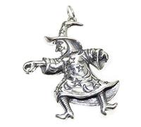 GRANDE Strega ciondolo in argento sterling .925 x 1 Streghe Halloween