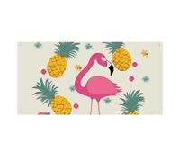 Grande striscione con fenicottero e ananas da appendere alla parete, sfondo per feste di compleanno, per Capodanno, laurea, matrimonio, festa di compleanno, decorazione, 120 x 60 cm
