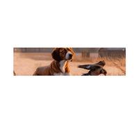 Grande striscione da appendere alla parete con fagiano che cattura il cane, sfondo per feste di compleanno, per Capodanno, laurea, matrimonio, festa di compleanno, decorazione, 120 x 30 cm