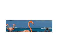 Grande striscione da appendere alla parete con fenicottero sulla spiaggia, sfondo per feste di compleanno, per Capodanno, laurea, matrimonio, festa di compleanno, decorazione, 120 x 30 cm